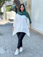 شومیز مانتویی کمر گت دار
