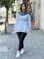 شومیز مانتویی کمر گت دار