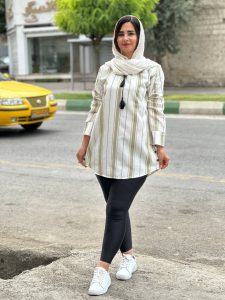 مانتو راه راه منگوله دار