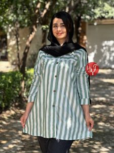 مانتو راه راه جلو دکمه ۷۶