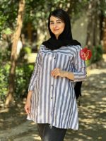 مانتو راه راه جلو دکمه ۷۶