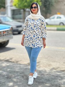 مانتو لینن طرح هندسی 09