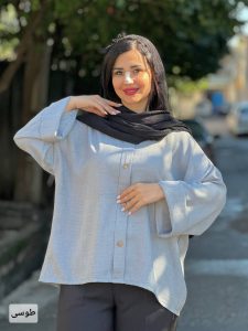 شومیز دکمه چوبی ۶۵۹