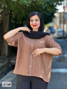 شومیز دکمه چوبی ۶۵۹