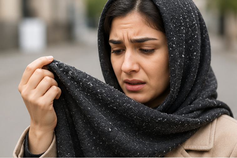 خانمی با پرز شال